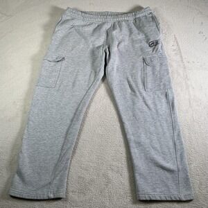 Ecko Function Sweatpants Mens Large Gray Fleece Cargo Elastic Waist‎ Lined Pants